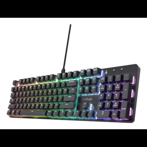 Trust GXT 871 Zora tastatūra Speļu USB QWERTY Amerikāņu angļu valoda Melns
