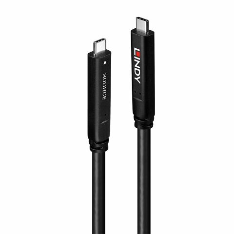 Lindy 43398 USB kabelis USB 3.2 Gen 1 (3.1 Gen 1) 10 m USB C 5 Gbit/s 60 W Mel…