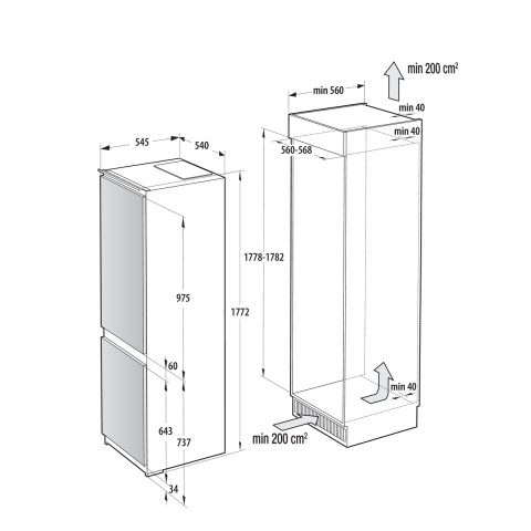 LG Hisense RB3B250NEWE1 Iebūvēts 252 L Balts