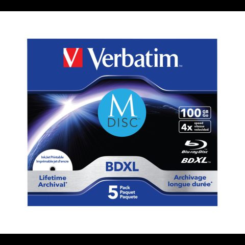 Verbatim 43834 чистые Blu-ray диски BDXL 100 GB 5 шт