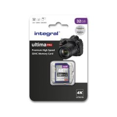 Integral 32GB SDHC UHS-1 U3 CL10 V30 UP TO 100MBS READ 30MBS WRITE
